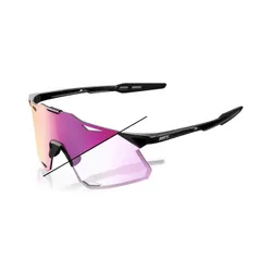 Okulary przeciwsłoneczne 100% Hypercraft gloss black/photochromic purple mirror