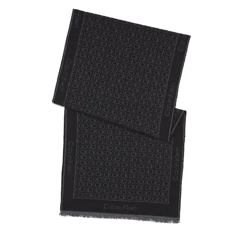 Calvin Klein monogramă Jacquard eșarfă 40x180 K60K611116 CK Negru BAX