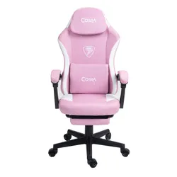 Fotel COBRA Player 5.0 CRF54PK Różowy + podnóżek