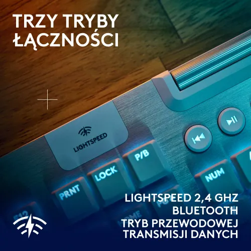 Klawiatura mechaniczna Logitech G915 X Lightspeed Tactile US INTL Biały