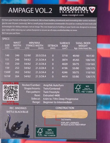 Deska snowboardowa Rossignol Ampage Vol.2 - Długość (cm) - 159