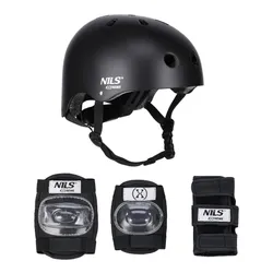 Kask NILS EXTREME MR290 Czarny (rozmiar S) + Zestaw ochraniaczy