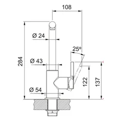 Bateria FRANKE Lina L 115.0728.482 Orzechowy