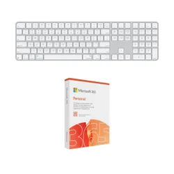 Klawiatura APPLE Magic Keyboard z Touch ID Biały + Program MICROSOFT 365 Personal