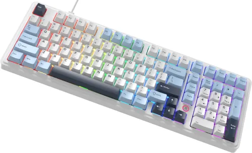 Klawiatura magnetyczna Ajazz AK980 MAX Biało-Niebieski