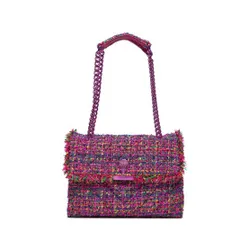 Kurt Geiger 690-Tweed Lg Kensington Moale 647458609 Fushia CMB Bag