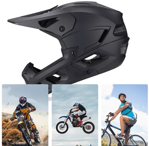 Kask rowerowy WOZINSKY HT-58CL Czarny Full Face MTB (rozmiar L)
