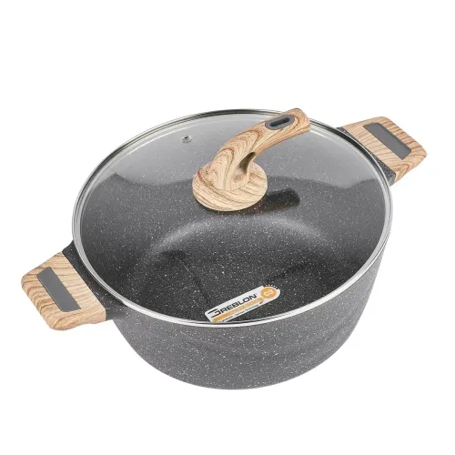 Garnek granitowy typu stone z pokrywką Konighoffer Fegato 6,2 l