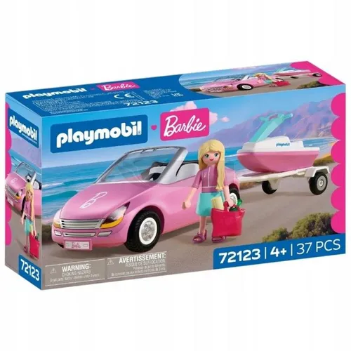 PLAYMOBIL x BARBIE 72123 Kabriolet ze skuterem, zestaw dla dzieci +4 lata