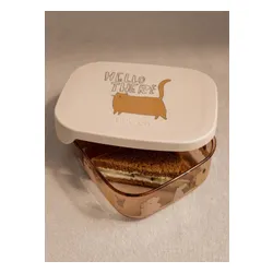Dziecięcy pojemnik na jedzenie Liewood Arthur Tritan Lunchbox - cats and dogs / sandy