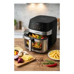 Air Fryer Frytkownica beztłuszczowa ESPERANZA Patate Al Forno 8l z 10 automatycznymi programami i okienkiem do obserwacji postępów gotowania
