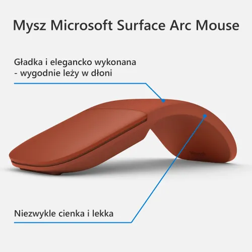 Myszka Microsoft Surface Arc Mouse Czerwony mak