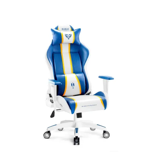 Fotel Diablo Chairs X-One 2.0 Small do 90kg Skóra ECO Biało-niebieski