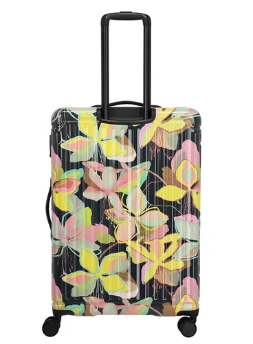 Большой жесткий чемодан Travelite Cruise Trolley L Print - yellow orchid