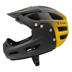 Kask XRIDER XRFH002M Czarno-żółty Full Face z odkręcaną szczęką (rozmiar M)