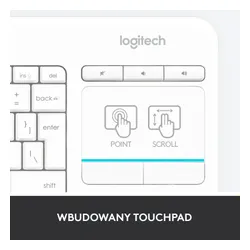 Klawiatura Logitech Wireless Touch Keyboard K400 Plus - biały