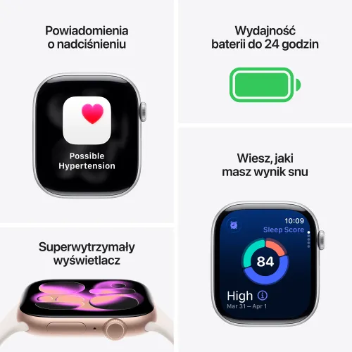 Apple Watch Series 11 GPS + Cellular 42mm Tytan Łupek Pasek sportowy Czarny S/M