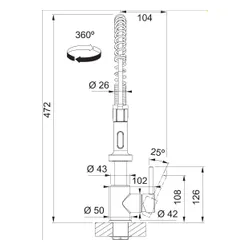 Bateria FRANKE Pola Semi Pro 115.0735.628 Chrom