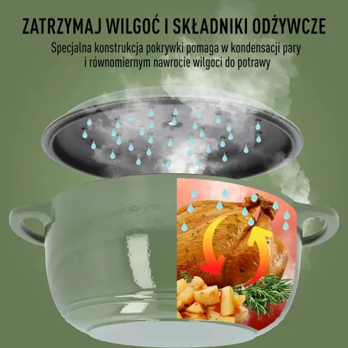 BROWIN Szałwiowy 5,8 l - garnek żeliwny emaliowany