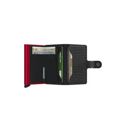 RFID Secrid Miniwallet Kübik Kart Cüzdanı-Siyah / Kırmızı