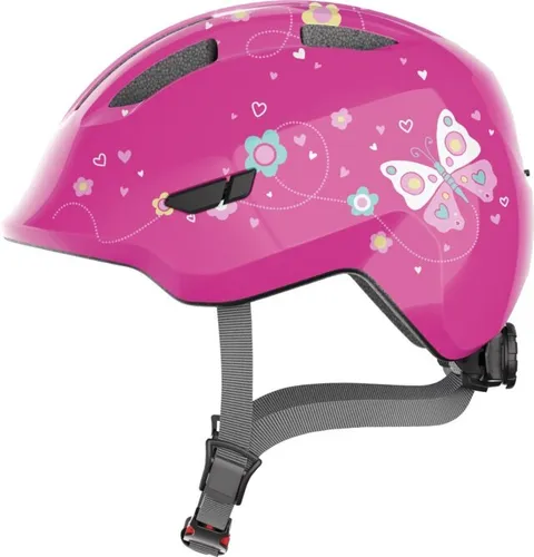 Kask rowerowy ABUS Smiley 3.0 Butterfly Ciemnoróżowy dla Dzieci (rozmiar M)