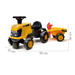 Falk Jeździk Traktor Jcb Fastrac Z Przyczepą Łopatką I Grabkami 1-3 Lat
