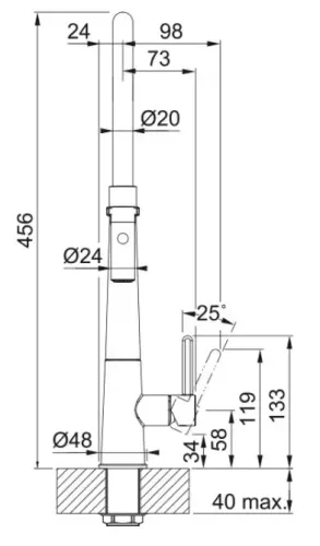 Bateria Franke Icon semi-pro Czarny Mosiądz
