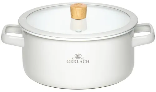 Garnek GERLACH Natur Enamel 20 cm Biały
