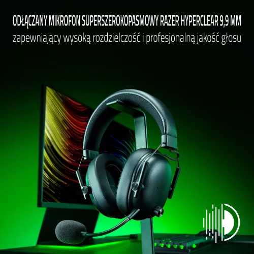 Słuchawki RAZER BlackShark V3 Bezprzewodowe, Nauszne, Dźwięk przestrzenny Czarny