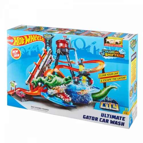 Hot Wheels Mega Myjnia Samochodowa City Color Shifers - Atak Krokodyla