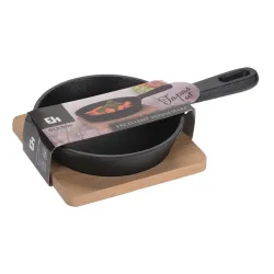 Patelnia żeliwna z deską EXCELLENT HOUSEWARE TAPAS SET PATELNIA 12,4 cm