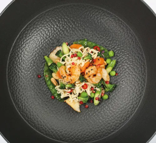 KÜCHENPROFI Country – wok żeliwny z powłoką nieprzywierającą śred. 28 cm czarny