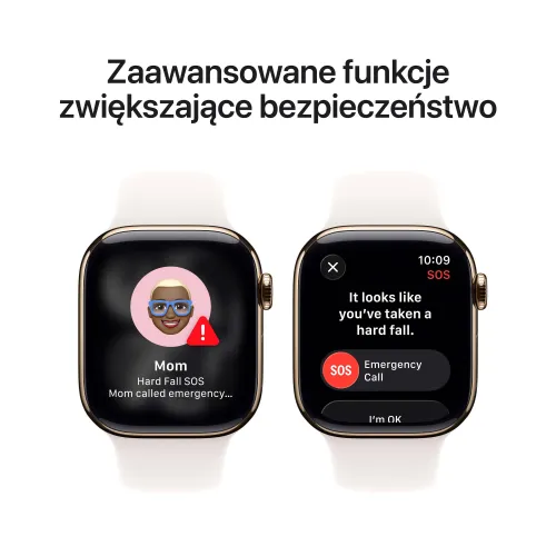 Apple Watch Series 11 GPS + Cellular 42mm Tytan Złoty Pasek sportowy Łagodny róż S/M