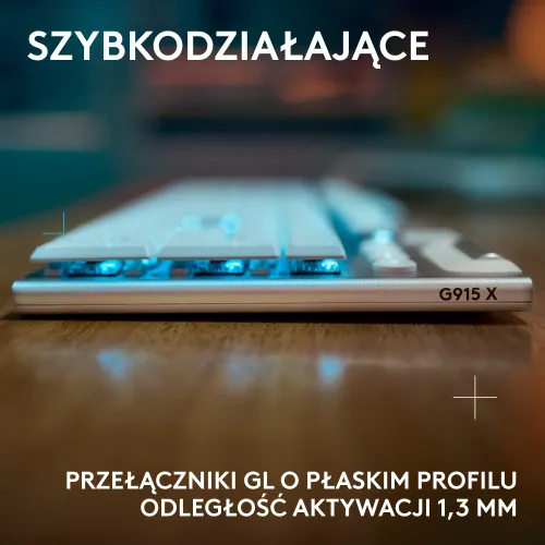 Klawiatura mechaniczna Logitech G915 X Lightspeed Tactile US INTL Biały