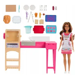 LALKA BARBIE TERESA zestaw kuchnia z lalką + akcesoria, zestaw do zabawy JCT06