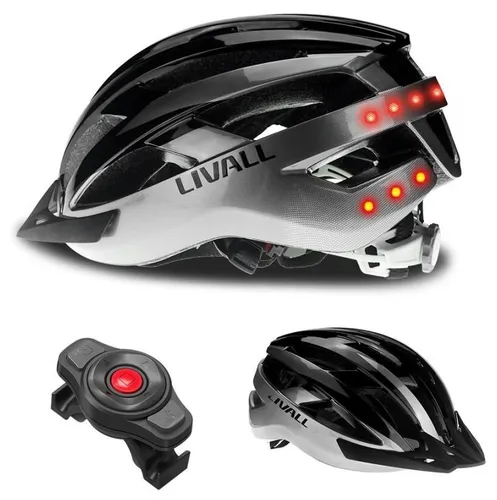 Kask rowerowy LIVALL MT1 Neo Szaro-czarny MTB z lampką (rozmiar L)
