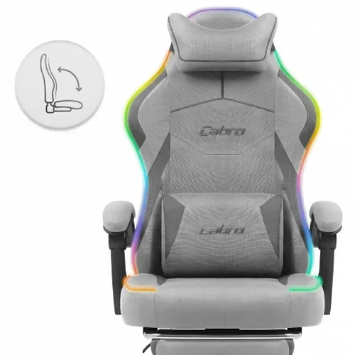 Fotel gamingowy CABRO C502 LED Szary