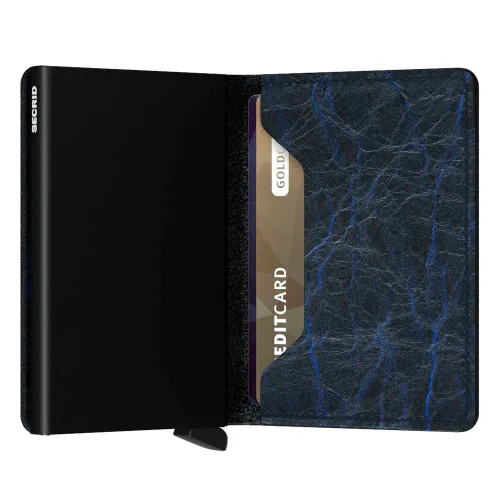 Küçük RFID Cüzdan Slimwallet Gizli Crunch-mavi