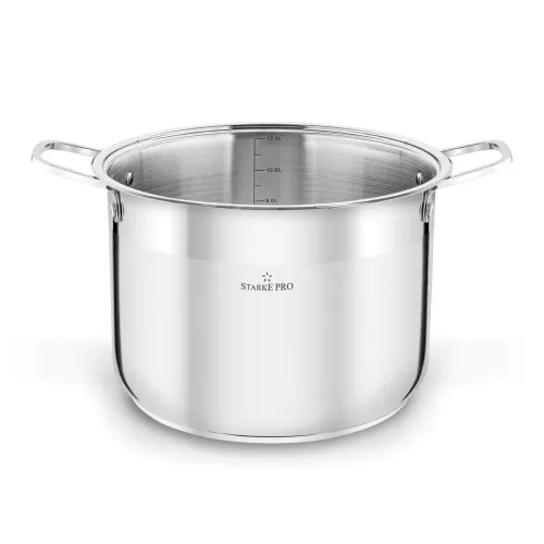 Garnek wysoki ze stali nierdzewnej z pokrywką Starke Pro Aveiro 12 l