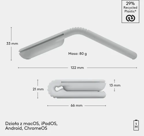 Myszka Logitech Mobi Fold Biały