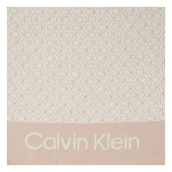 Calvin Klein Franjuri monogramă eșarfă șal 100x200 K60k611118 Doeskin PBP