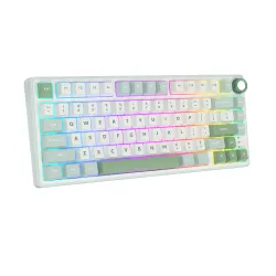 Klawiatura mechaniczna Royal Kludge RK-R75 Sky Cyan Brown Switch Biało-Błękitny