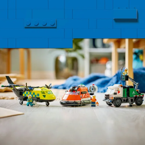 LEGO 60505 City Zestaw z samolotem, ciężarówką serwisową i poduszkowcem