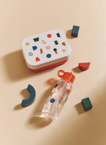 Zestaw lunchbox + butelka Liewood Chelsey Lunchbox Set - characters / sandy