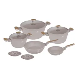 Zestaw patelni i garnków BERLINGER HAUS Taupe Nordic BH-8343 (10 elementów)
