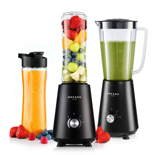 Blender kielichowy MOZANO M01 Czarny (Sportowy) + 2 bidony w komplecie