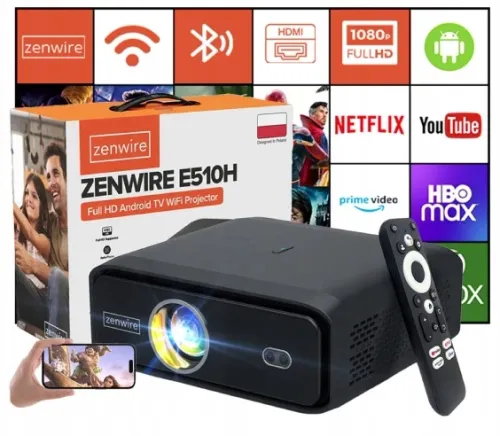 Projektor ZENWIRE E510H Full HD (1920 x 1080), 500 ANSI lumen, Wi-Fi, Bluetooth
