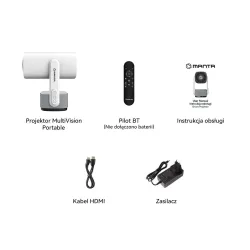 Projektor MANTA MultiVision Portable HD (1280 x 720), 250 ANSI lumen, Wi-Fi, Bluetooth