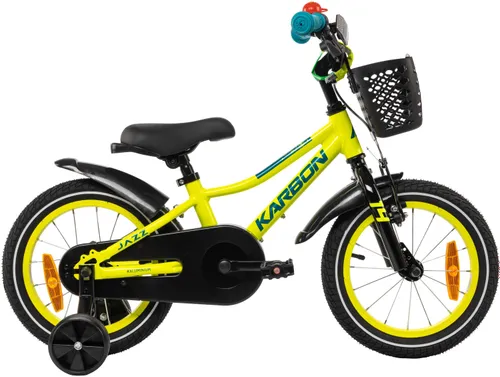 Rower dziecięcy KARBON Jazz 14 cali dla chłopca Limonkowy