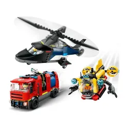 LEGO City 60462 Zestaw z helikopterem, wozem strażackim i łodzią podwodną